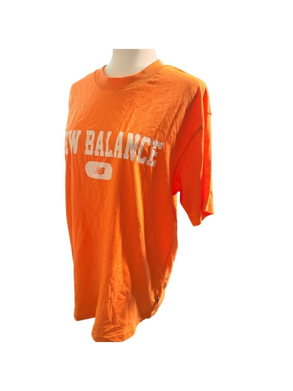 New Balance Orange Graphic Logo Tee, Crew Neck, Activewear, Men's Medium, NWT